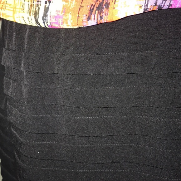 🦋 London Times Colorful Abstract Print & Black Dress, size 14 - Picture 3 of 8